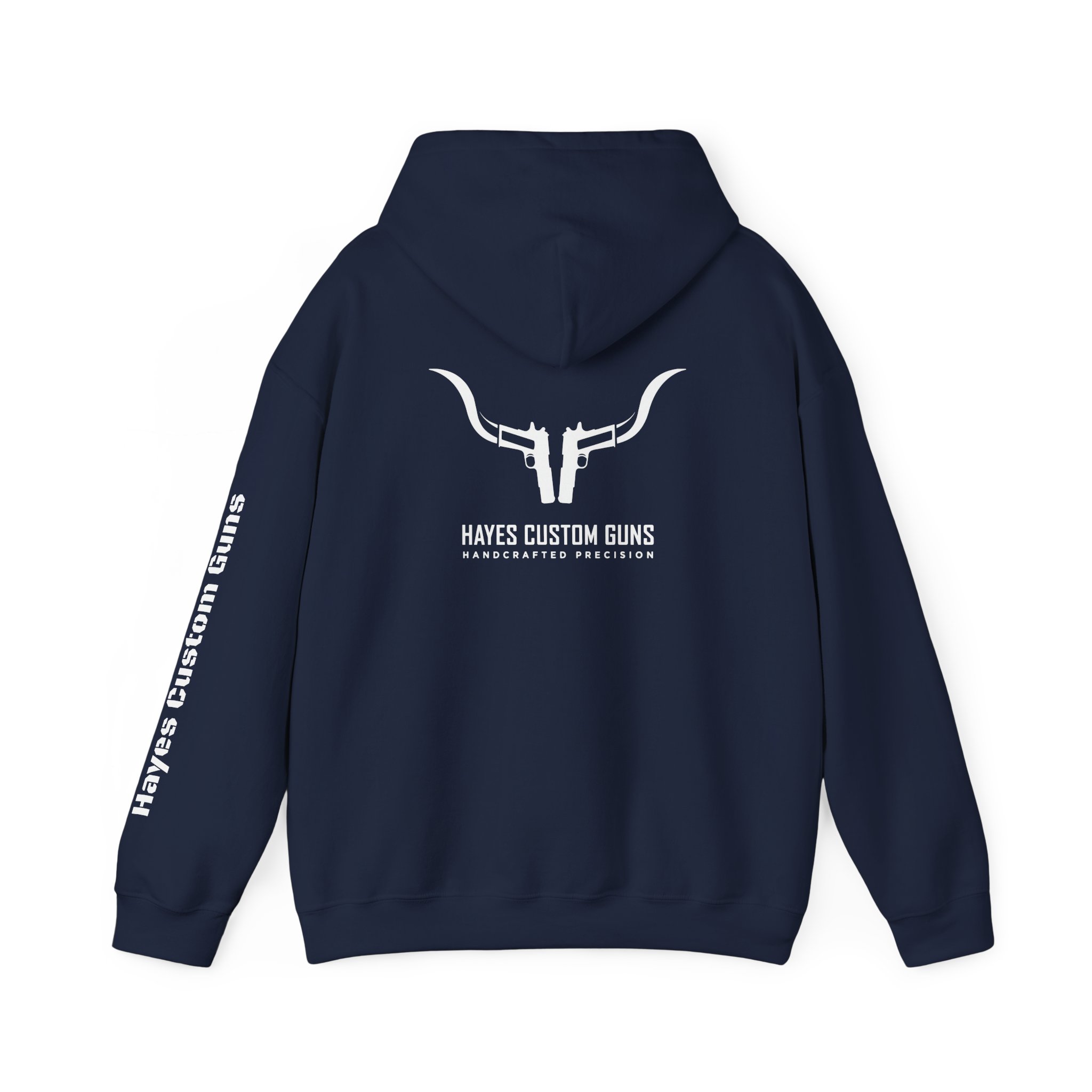 Hayes Custom Guns Unisex Heavy Blend™ Hoodie - White Logo - Image 6