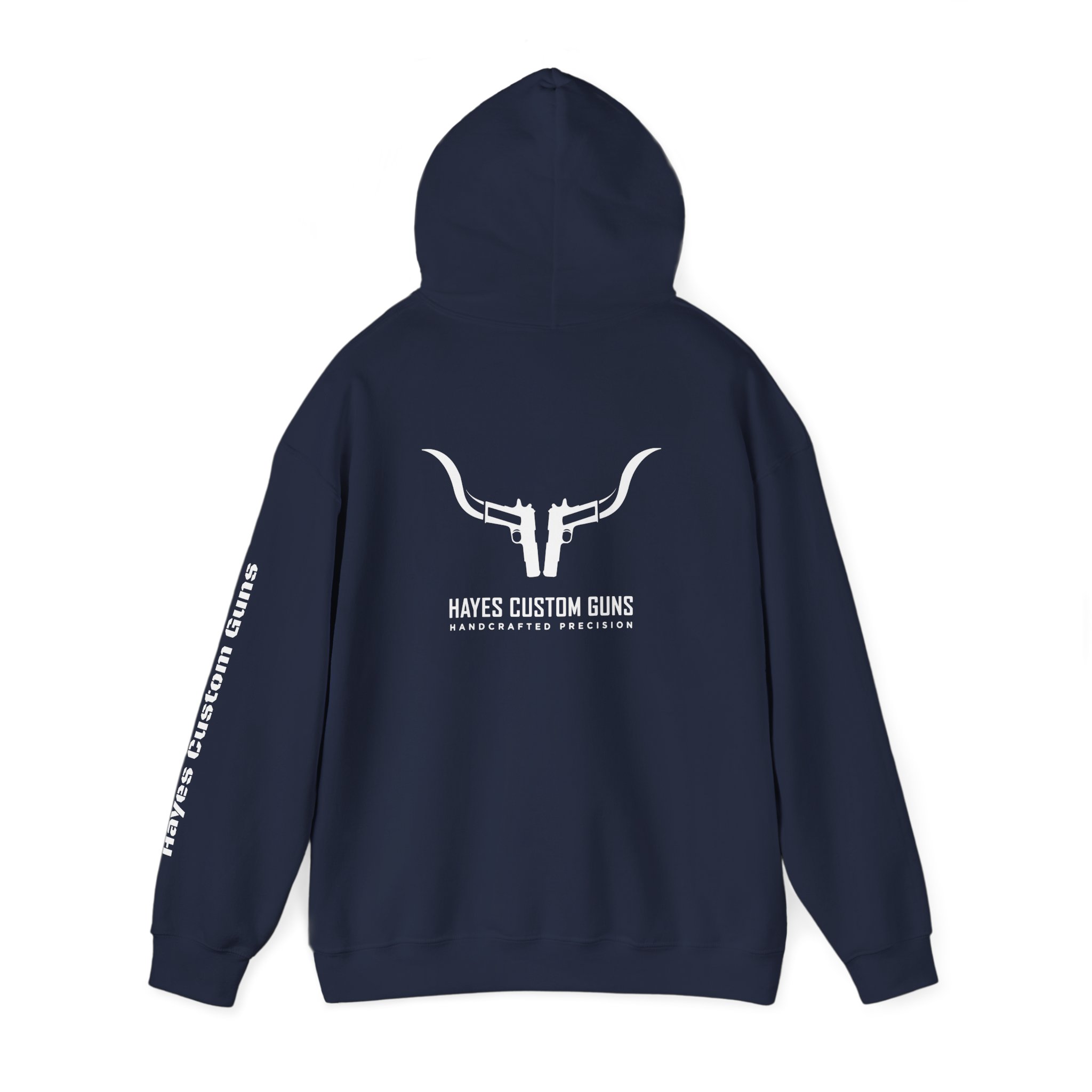 Hayes Custom Guns Unisex Heavy Blend™ Hoodie - White Logo - Image 7